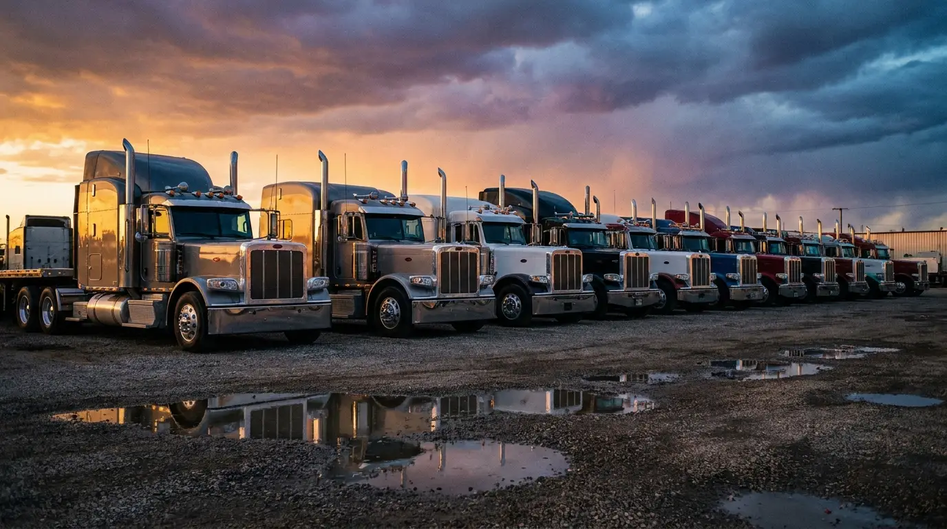 Heavy-duty truck and trailer parts on the shelf at a parts counter